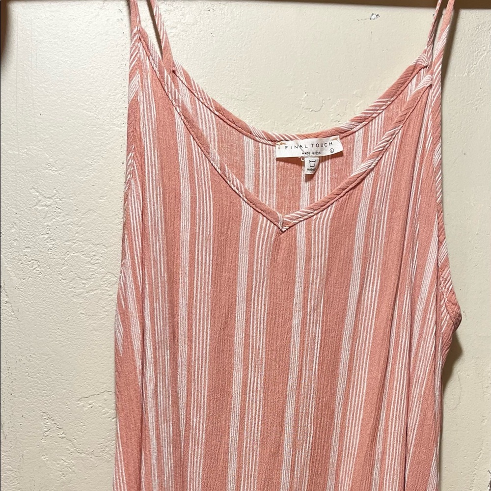 Pink striped tank top